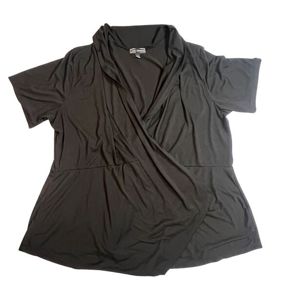 Lucky Diamond Cardigan Womens 3X Black Open Front Asymmetrical Relaxed Duster - Picture 9 of 10